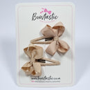 2 Inch Bow Snap Clip - Tan - 2 Pack