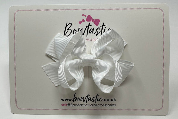 3.25 Inch Double Bow - White