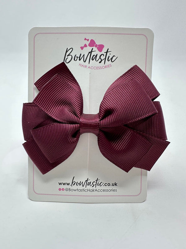 3.25 Inch Flat Double Bow - Burgundy
