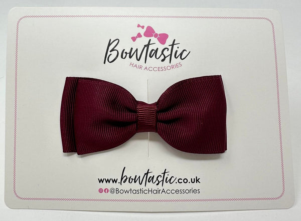 3.25 Inch Double Layer Bow - Burgundy
