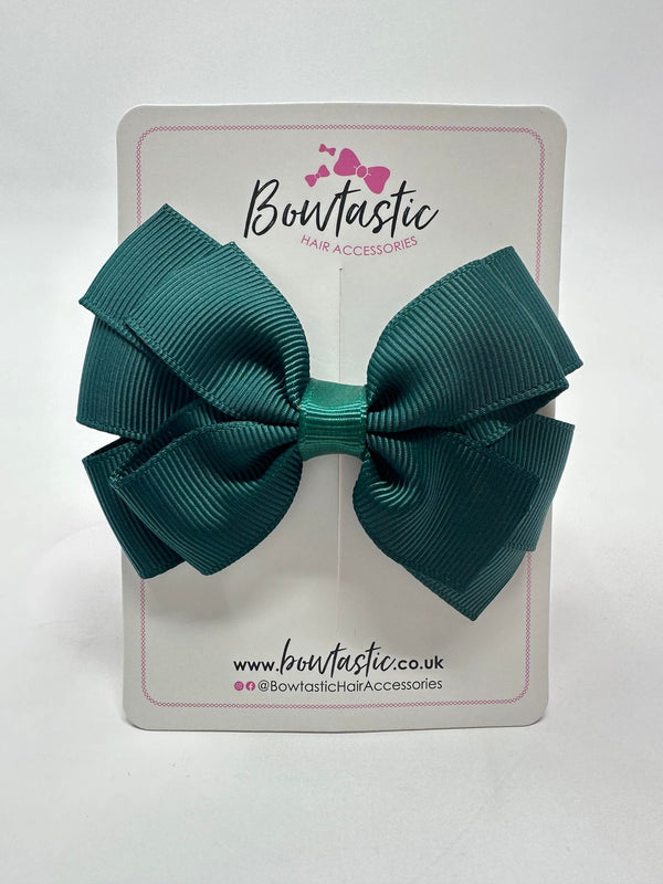 3.25 Inch Flat Double Bow - Hunter Green