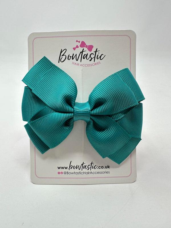 3.25 Inch Flat Double Bow - Jade Green
