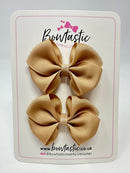 2.5 Inch Flat Bow - Tan - 2 Pack