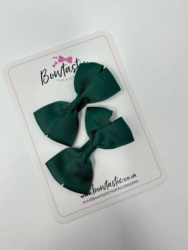 2.5 Inch Bow Style 2 - Hunter Green - 2 Pack