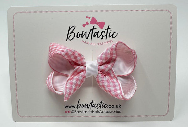 3 Inch Bow - Pink & White Gingham