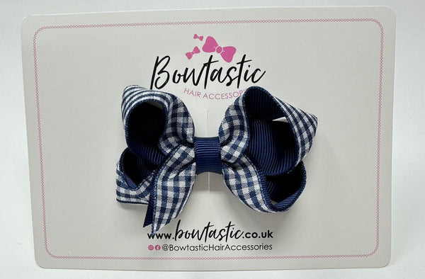 3 Inch Bow - Navy Gingham