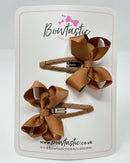 2 Inch Bow Snap Clip - Chipmunk - 2 Pack