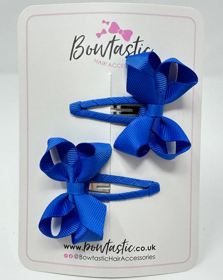 2 Inch Bow Snap Clip - Royal Blue - 2 Pack