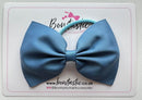 4.5 Inch Tuxedo Bow Bobble - Antique Blue