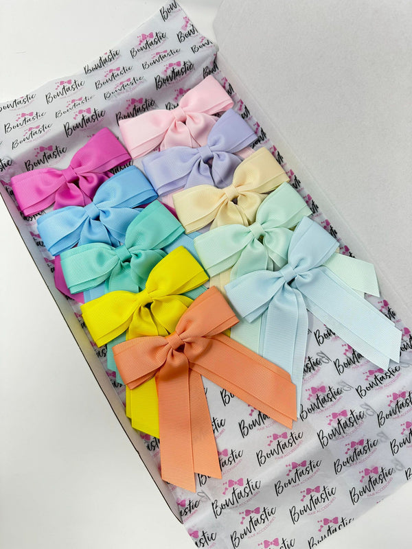 Bow Set - 4.5 Inch Clips - 10 Pack - Pastels & Brights