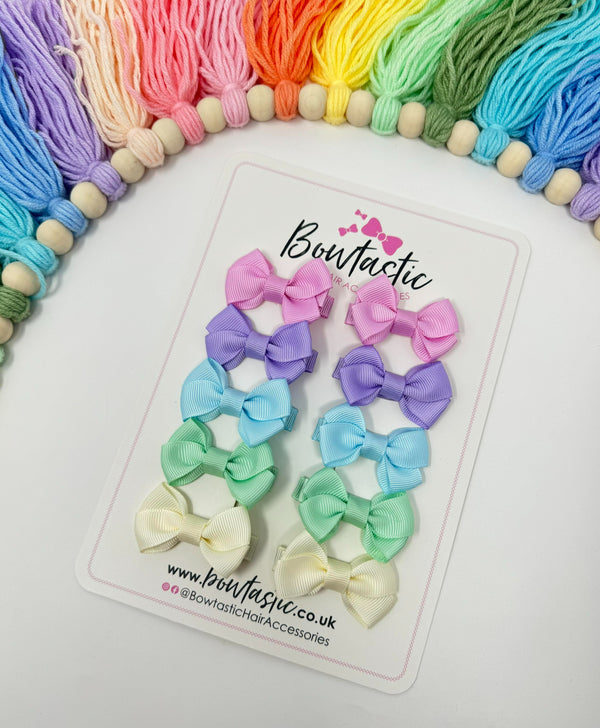 Bow Set - 2 Inch Bow - Tulip, Lt Orchid, Lt Blue, Pastel Green, Antique White - 10 Pack