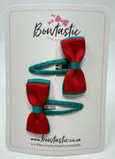 1.75 Inch Snap Clip - Red & Jade Green - 2 Pack