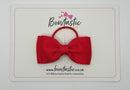 3 Inch Flat Double Bow Thin Elastic - Red
