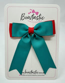 3.25 Inch Tail Bow - Jade Green & Red