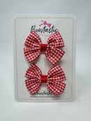 2.5 Inch Butterfly Bows - Red Gingham - 2 Pack