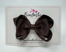 3.5 Inch Tuxedo Double Bow - Brown