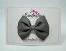 3 Inch Twist Bow - Metal Grey