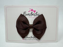 3 Inch Twist Bow - Brown