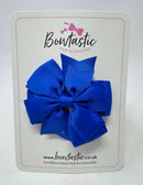 3 Inch Double Pinwheel Bow - Electric Blue