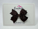 3 Inch Flat 2 Layer Bow - Brown