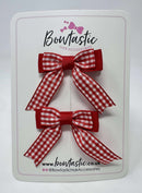2 Inch Tail Bow - Red Gingham - 2 Pack