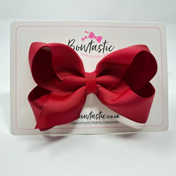 4 Inch Double Ribbon Bow - Scarlet Red
