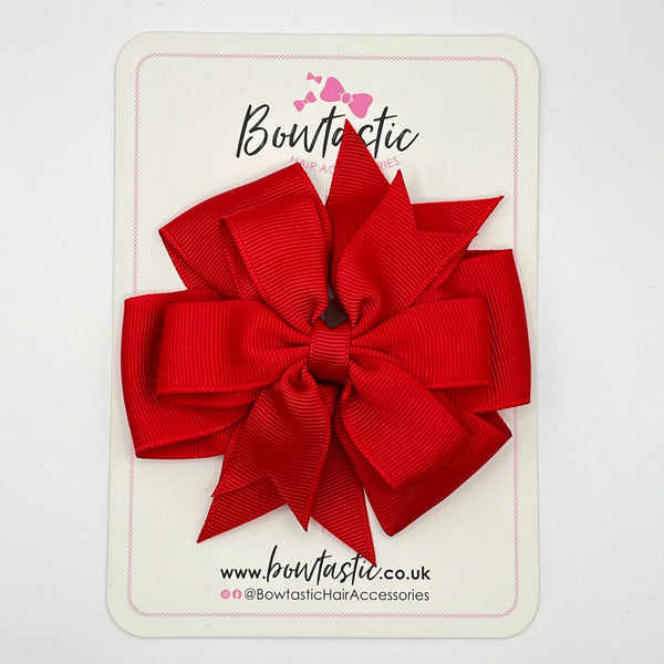 4 Inch Double Pinwheel Bow - Red