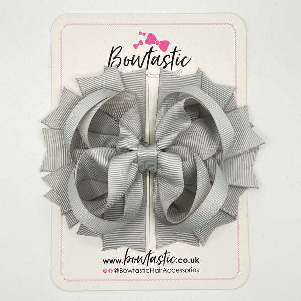 4.5 Inch Ring Bow - Shell Grey