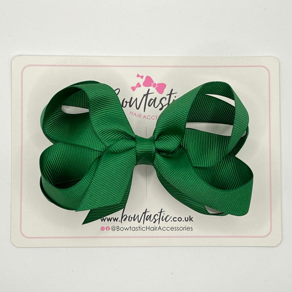 4.5 Inch 2 Layer Bow - Forest Green