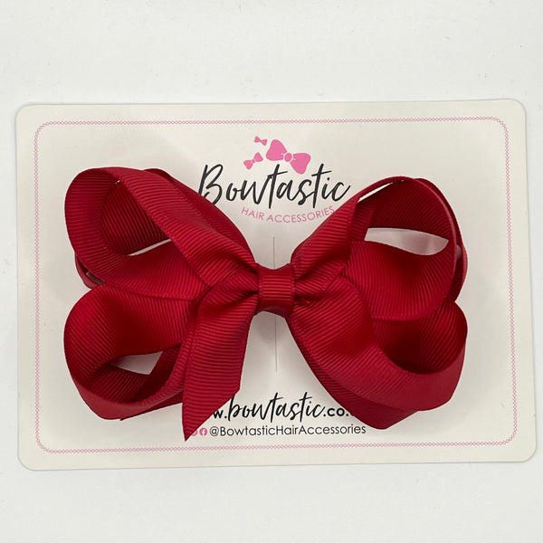 4.5 Inch 2 Layer Bow - Scarlet Red