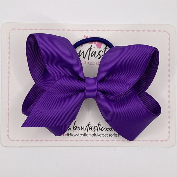 4 Inch Double Ribbon Bow Bobble - Purple