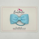 3 Inch Flat Double Bow Thin Elastic - Ocean Blue