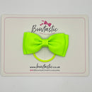 3 Inch Flat Double Bow Thin Elastic - Key Lime