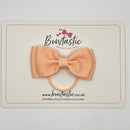 3 Inch Flat Double Bow Thin Elastic - Petal Peach