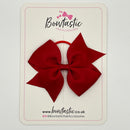 3.5 Inch Flat Bow Thin Elastic - Scarlet Red