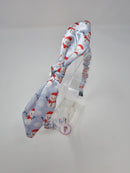 Christmas - Velvet Bunny Ear Headband - Pale Blue Snowman