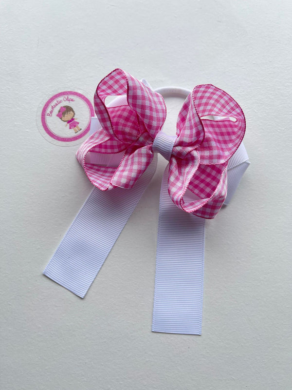 3.5 Inch Tail Bobble - Pink & White Gingham