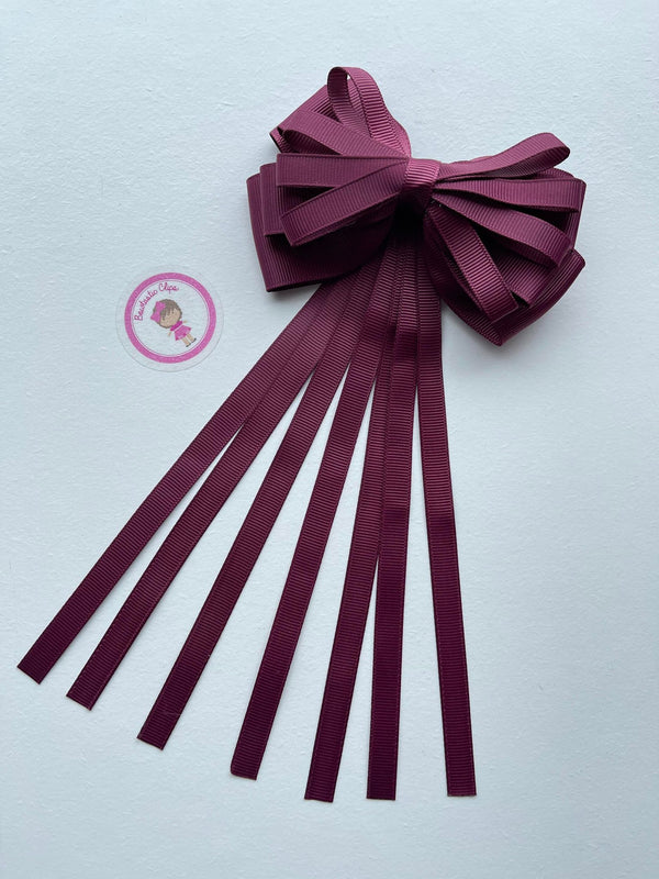 4 Inch Loop Tail Bow - Burgundy