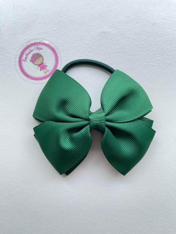 3.5 Inch 2 Layer Butterfly Bow Bobble - Forest Green
