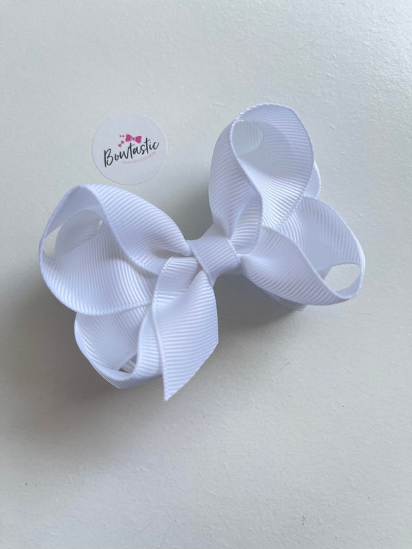 3.5 Inch 2 Layer Bow - White