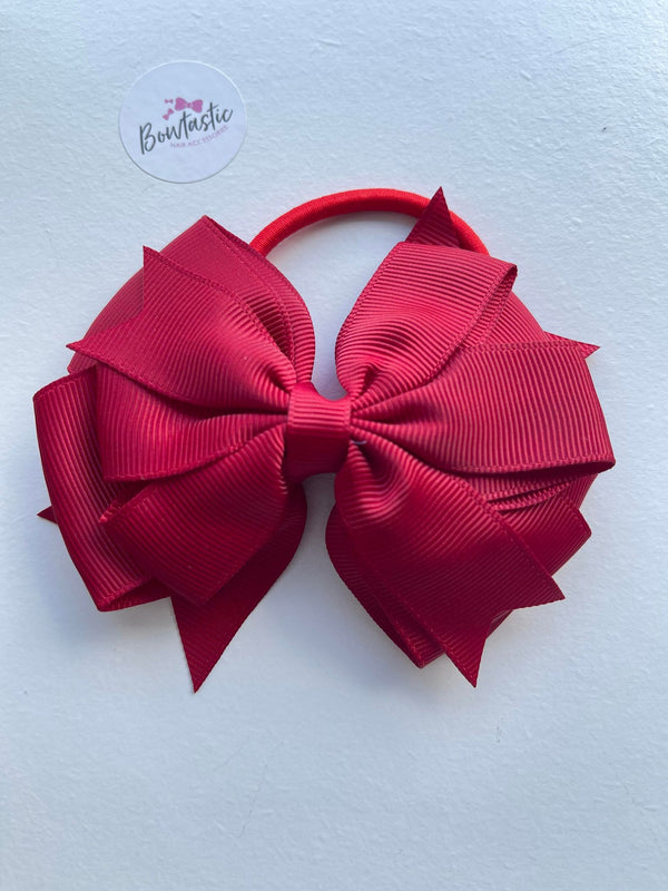 4 Inch 3 Layer Bow Bobble - Scarlet Red