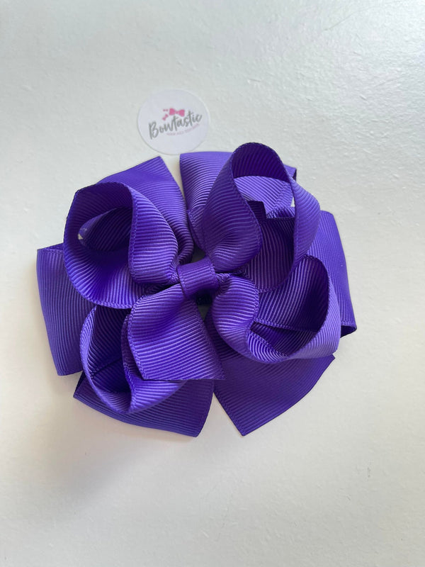 3.75 Inch Double Bow Style 2 - Regal Purple