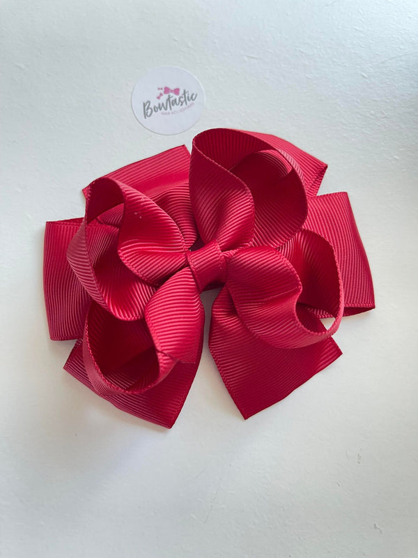 3.75 Inch Double Bow Style 2 - Scarlet Red