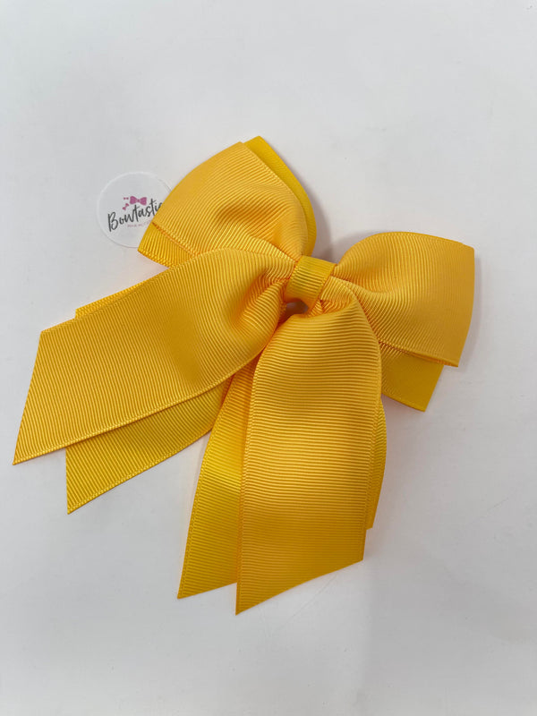 4.5 Inch 2 Layer Tail Bow - Yellow Gold