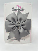 4 Inch Pinwheel Bow - Metal Grey