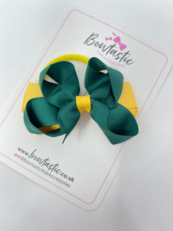 3.5 Inch Double Bobble - Forest Green & Yellow Gold