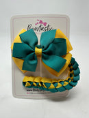 4 Inch Bow Bun Wrap - Jade Green & Yellow Gold