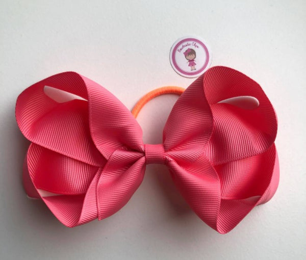 5 Inch Bow Bobble - Coral Rose