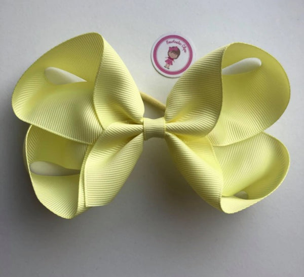 5 Inch Bow Bobble - Baby Maize