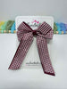 3 Inch Twist Tail Bow - Burgundy Gingham